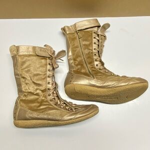 Diesel gold zip up boots